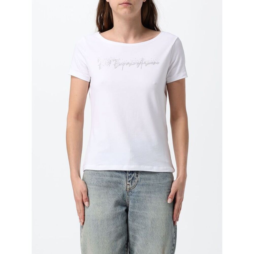 Ea7 Women Cotton T-Shirt With Sequin Logo Ea7